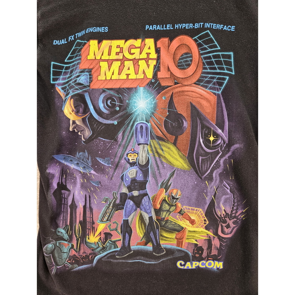 Mega Man T-shirt Video Game Tee Crewneck Size M Black - Picture 2 of 10